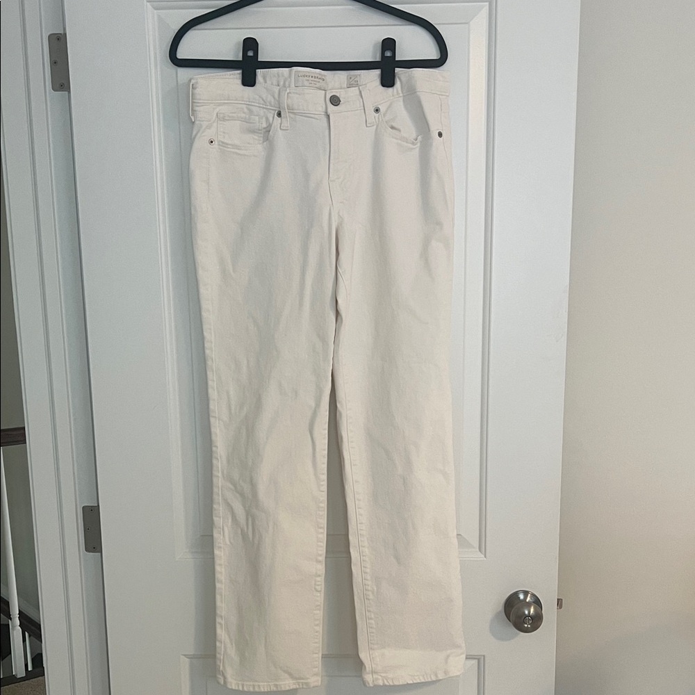 Lucky Brand Women's  Mid Rise Sweet Straight White Jeans